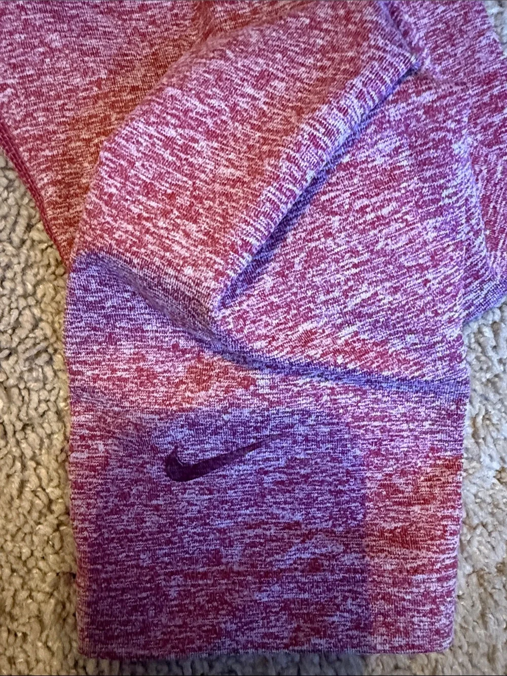 Nike Kids Heathered burgundy Stretch Leggings girls size medium